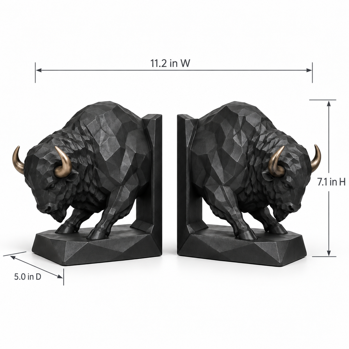 Iron Bison Bookends